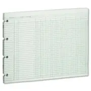 Wilson Jones Prepunched Ledger Paper Sheets - 9.25" X 11.88" Sheet Size - Green
