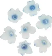 Global Sugar Art Hydrangea Blossom Sugar Cake Flowers White/Blue, Unwired, 36 Count by Chef Alan Tetreault
