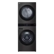 LG WashTower™ 19kg All-In-One Stacked Washer Dryer (Black Steel)