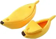 cat Sofa Banana Cat Bed House Funny Cute Cozy Cat Mat Beds Warm Durable Portable Pet Basket Kennel Dog Cushion Cat Supplies Multicolor Cat Supplies (Color : Yellow 2PCS, Size : M)