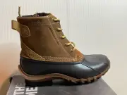 NWT Wolverine Torrent Waterproof Duck Faux Leather Rain Snow Boots, Cognac 9.5