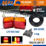 26 LED Trailer Tail Light Kit Pair Plug 5 Core Wire Caravan Ute Waterproof 12V
