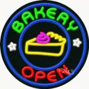 BRAND NEW “BAKERY OPEN" 26x26x3 REAL NEON BUSINESS SIGN W/CUSTOM OPTIONS 11803