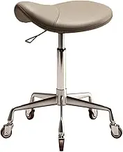 Saddle Stool,Leather Saddle Chair,Ergonomic Stool with Wheels,Adjustable Height and Loading Capacity 330ibs for Home Office Salon Shop