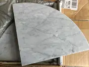 Simple Tile - 9" Carrara White Marble Bathroom Shower Corner Shelf Stone Caddy