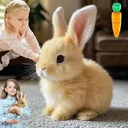 Bunby Cute - Easter My Realistic Bunny Toy for Kids, Interactive Realistic Rabbit Toy - Jumping, Twitching, and Shaking Ears, Bunny Toys(Brown)