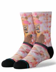 Stance Kids Pink Crew Polyester Cushion Hayley's Horse Casual Socks Sz L 2-5.5