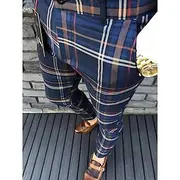 Men's Trousers Chinos Pants Trousers Pencil Pants Jogger Pants Pocket Classic Lattice Comfort Outdoor Full Length Formal Business Daily Chino Smart Casual Blac