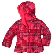 Pacific Trail Toddler Girl's Taslon Hooded Pink/Plaid Jacket Size 2T - NWT