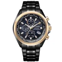 在飛比找Yahoo奇摩購物中心優惠-CITIZEN 質感巔峰黑鋼電波光動能腕錶AT8206-81