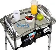 StrongArm Clearview Walker Tray – Adjustable Tray for Folding Walkers, Seniors, with Cup Holder, Food Tray, Walker Accessories, Tray Table for Standard Adult Walkers