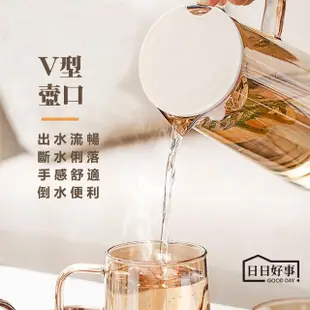 【日日好事】玻璃冷水壺 1350ML水壺(耐熱水壺 果汁壺 泡茶壺 玻璃壺)