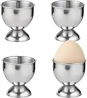 Stainless Steel Egg Cups Set of 4 Elegant Egg Holders for Boiled Eggs Soft Boiled Eggs and Hard Boiled Eggs Durable Dishwasher Safe Ideal for Kitchen Dining Table and Special Occasions