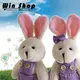 【WIN SHOP】☆10對含運☆手工編製婚禮兔/情侶兔娃娃鑰匙圈，超優質生日禮物、婚禮小物、情人節最佳禮物，甜蜜滿分。
