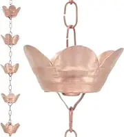 DFTDFYXYCopper Rain Chain Rain Chain Gutter Adjustable Rain Catcher Chain for Window Garden Decorations Movable Hanging Outdoor Rain Chains for Eaves Drainage,for Gutters, Copper (Colour),3m(9.8ft)
