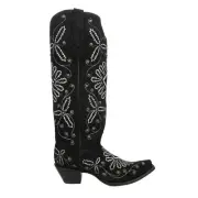 Corral Boots Luminescent Embroidered Studded Snip Toe Cowboy Womens Black Casua