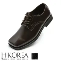 在飛比找momo購物網優惠-【HIKOREA】正韓製/版型正常。寬楦救星方頭綁帶紳士皮鞋