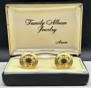 VTG Anson Cuff Links Heavy Gold Electroplate Karat Clad New Old Stock!