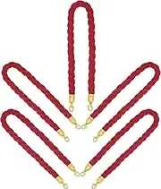 Grand Openings Twisted Queue Ropes Visitors/Traffic Control Queue with Polished Gold Hooks, Hemp Braided Ropes for Wedding Red Carpet Events (Color : 5 Pack, Size : 5m/16.4ft)