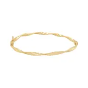 Bevilles 9kt Yellow Gold Twisted Oval Bangle
