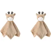 2x The Peanutshell Madagascar Giraffe Print Security Blanket Baby Nursery