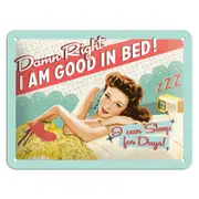 Nostalgic Art 15x20cm Small Wall Hanging Metal Sign I Am Good in Bed Home Decor