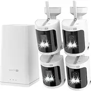 Swann AllSecure4K+ Wi-Fi NVR Security Camera System with 1TB HDD,4 Wire-Free Cameras & 5 Rechargeable Batteries,Wireless Outdoor Indoor Cameras,Night Vision,Heat and Motion Detection,SWNVK-AS4KH4