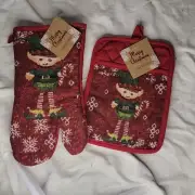 Nidico Group Christmas Elf Woven Oven Mitt & Potholder