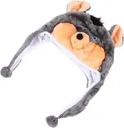 1pc stuffed animal hat Dress- up Hat children Warm Winter Cap Plush Photo hats Farmer Party Hats plush animal hat cap Plush Cap decorate white keep warm plush and pp cotton girl