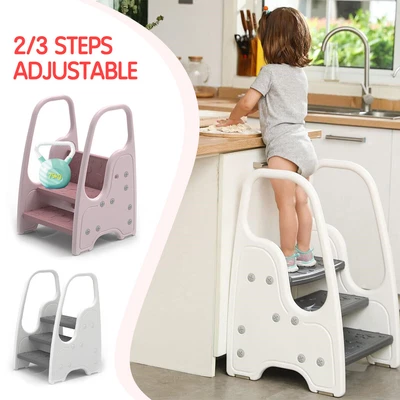 NEW Toddler 3 Steps Ladder Stool Tower Kids Bathroom Sink Kitchen Counter Stand