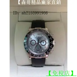 【免稅店】Rolex 勞力士 DAYTONA 男士機械手表 三眼計時腕錶 金黑色 橡膠錶帶 夜光防水手錶 迪通拿系列