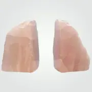 Pink Crystal Bookends Rose Quartz Natural Stone Book Ends Bookshelf Decor (AD)