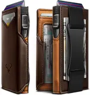 BULLIANT Men Wallet Gift Boxed,Slim Front Pocket Money Burnt Umber2719