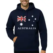 Adults Unisex Australia Flag Fleece Pullover Hoodie Sweatershirt
