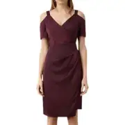 ALLSAINTS Maroon Cadia Wrap Cold Shoulder Dress Size 2 NWT MSRP $285
