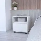 White 1-Drawer Nightstand - Modern Bedside Table
