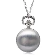 Black Steampunk Smooth Ball Shaped Quartz Pocket Watch Necklace Pendant Chain