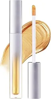 DAGEDA Metallic Lipstick, Glitter Lip Gloss, Moisture Shimmer Lip Gloss, Diamond Pearl Shine, Non-Sticky Long Lasting Metallic Liquid Lipstick Golden Lip Eyeshadow Makeup, 06 Gold