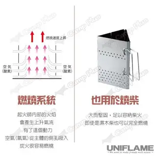 【UNIFLAME】起火師 U665435 三角升炭器 升炭器 點炭器 點火器 烤肉 露營 野炊 生火 悠遊戶外