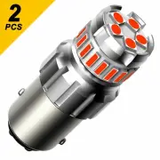 AUXITO 1157 2057 Red LED Stop Turn Signal Brake Tail Light Bulbs BAY15D CANBUS D (for: Renault)