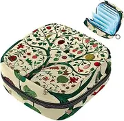 Period Bag,Sanitary Napkin Storage Bag,Cartoon Tree Floral Fruit,Tampon Bag for Purse