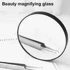 Compact Vanity Mirror with Tweezers Handheld Magnifying for Precise Grooming