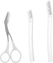 HAPINARY Set of 3 Eyebrow Scissors Safety Comb Eyebrow Grooming Kit for Beginners Portable and Ergonomic Handle