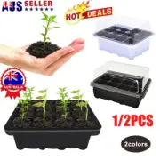 12 Hole Tray Pots Nursery Case Plant Cells Insert Grow Box IW