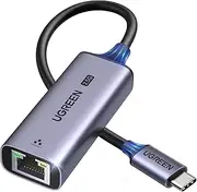 UGREEN 2.5G USB C Ethernet Adapter Aluminum Network Adaptor Thunderbolt 4/3 Rj45 Internet LAN Converter Compatible with MacBook Air/Pro, iPad Mini, iPhone 16/15/Plus/Pro