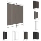 4-Panel Room Divider Black Fabric Privacy Screen Room Separator Folding vidaXL