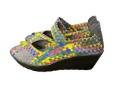 Steven by Steve Madden Brynn Peep Toe Casual Bright Multi Wedges colorful
