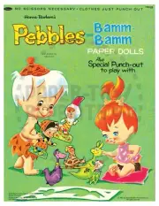 REPRINT - FLINTSTONE - PEBBLES AND BAMM-BAMM PAPER DOLLS - GREEN BOOK - REPRINT