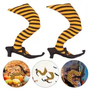Garden Ornament Halloween Leg Decoration Neon Solar Cauldron