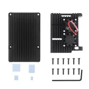 Metal Armor Case Shell Box W/ Dual Fan Heatsink For Raspberry Pi 4 Model B 4B S